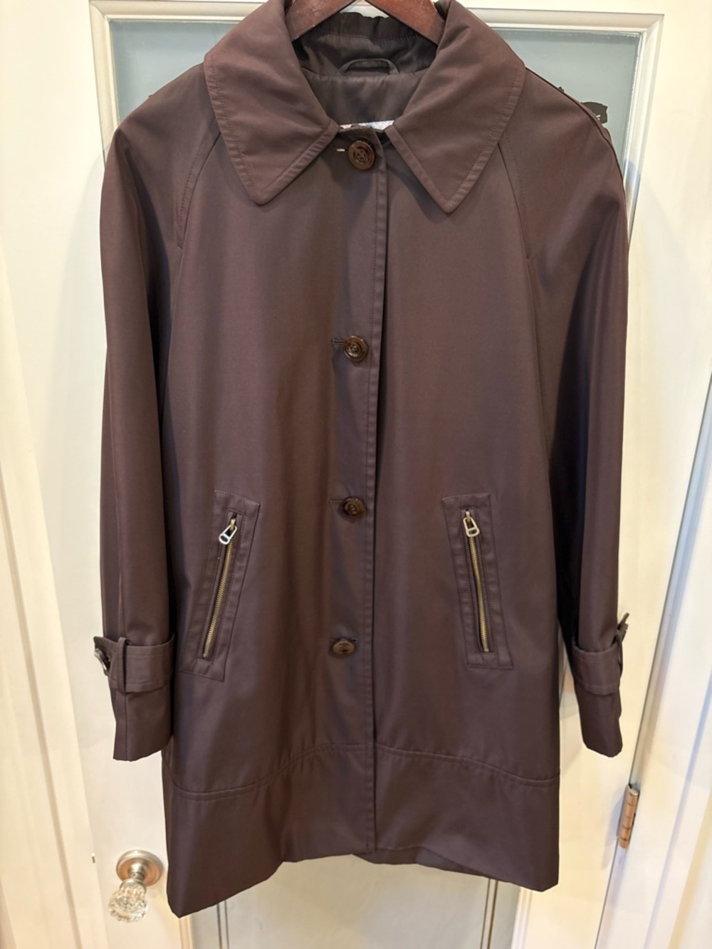 Marc New York by Andrew Marc Chocolate Brown Trench Rain Coat Lightweight